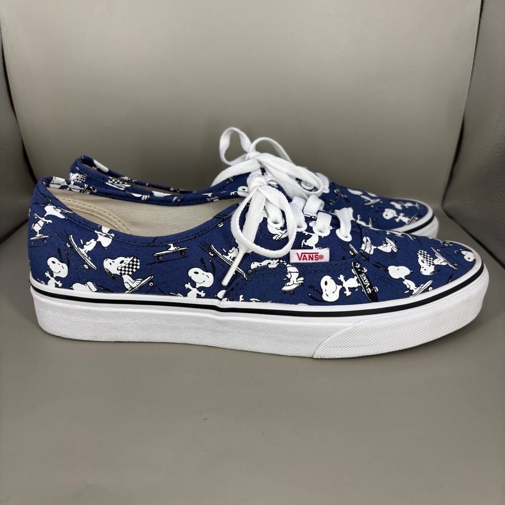 Vans x Peanuts Authentic Snoopy Skateboard Navy Blue Shoes Mens 8 Womens 9.5